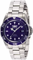 Comprar Reloj pulsera Invicta 9094 con correa de acero inoxidable color acero - fondo azul