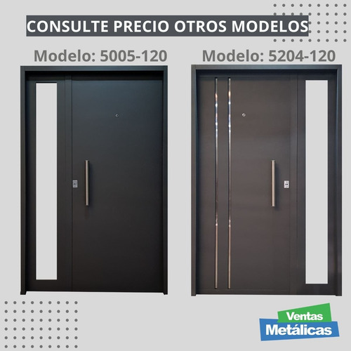 Puerta De Hoja Y Media Con Postigo Fijo Chapa Decorada Gris Oscuro