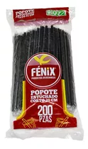 Comprar Popote Estuchado Corto Biodegradable 200 Piezas Color Negro