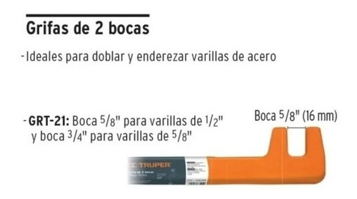 Grifa Dos Bocas Truper 3/4 - 5/8 Grt-21 // Neoz