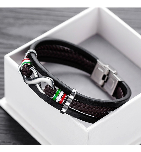 Imagen 5 de 6 de Pulsera Infinito Piel Y Acero - 35