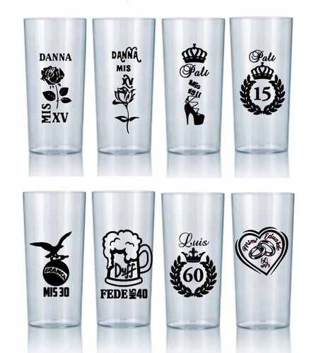 Vasos Luminosos Multicolor Personalizados X100 U Vasos Led