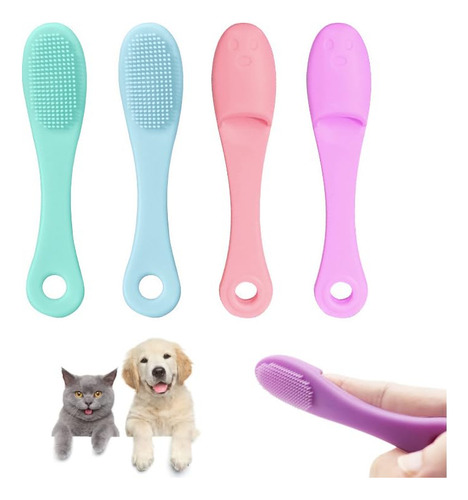 4 Piezas Cepillo De Dientes De Silicona Para Mascotas,