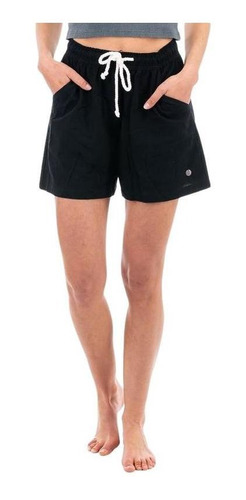 Linen Mujer Stoked Short Rei Negro