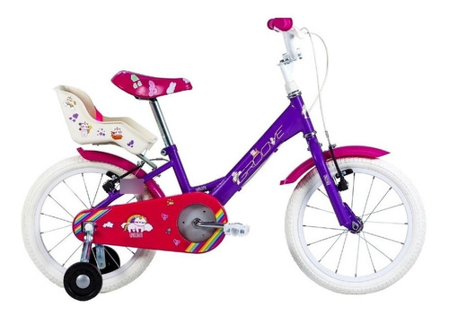 Imagem 1 de 9 de Bicicleta Infantil Groove Unilover 16 Violeta 4-8 Anos Cesta