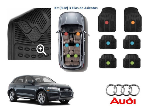 Kit Tapetes 6pz Uso Rudo Audi Q5 2018 A 2021 Rubber Black