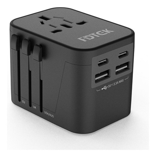 Adaptador De Viaje Universal Fdtek, Universal Internacional