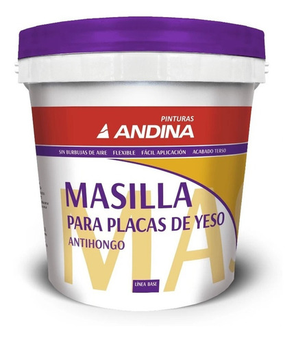 Masilla Para Placas De Yeso Antihongos De 5 Kgs  Andina