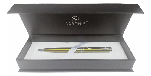 Bolígrafo Sabonis Urban Oficce Trazo Medio Con Estuche Tinta Negro Exterior Verde