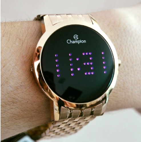 Relógio Feminino Digital Led Rosa Rose Champion Original Nf