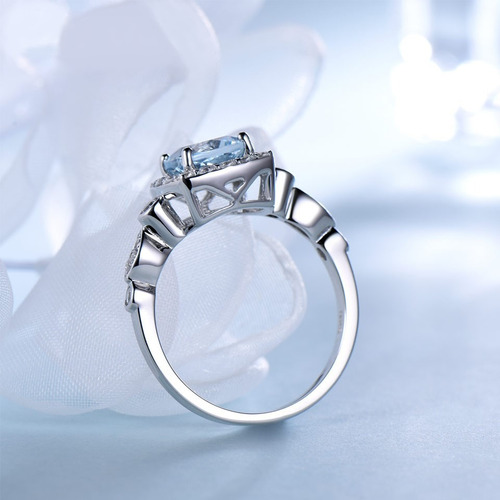 Aro Anillo De Compromiso Plata 925 Gema De Topacio Sp1tc8s
