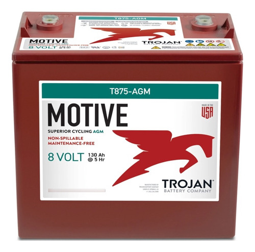 Batería Trojan T875 Agm (libre De Mantenimiento)