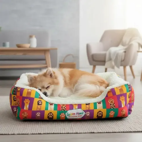 Caminha Pet 2 Peças Cachorro Gato Caminha Estampada Luxo Cor Coral Desenho Gateiros