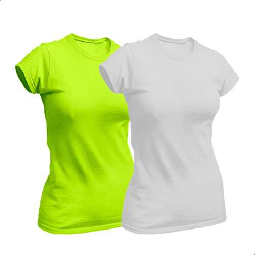 Kit 2 Camisetas Básica Feminina Lisa Leve Baby Look Blusa