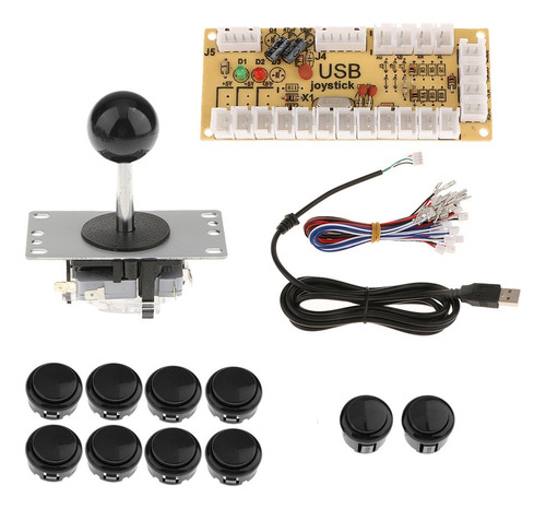 Pc Joystick Kit De Bricolaje Negro