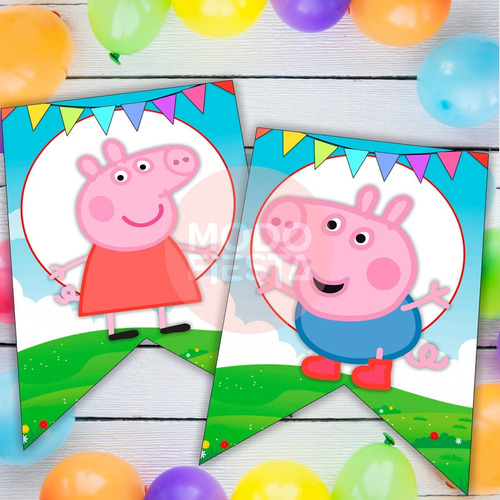 Banderines Cumpleaños Imprimibles Peppa Pig