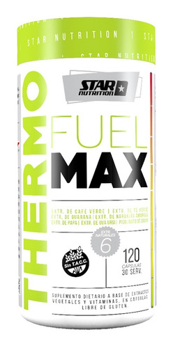 Thermo Fuel Max 120 Caps Star Nutrition Quemador De Grasas Con Inhibidor De Apetito Cafeina Te Verde Guarana
