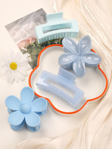 Juego De Pinzas Para El Cabello Garra Fuerte Para Mujer 4pc