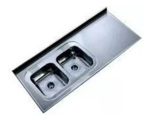 Mesadas Cocina 180x61 Johnson Acero Inox. 304 Doble Bacha