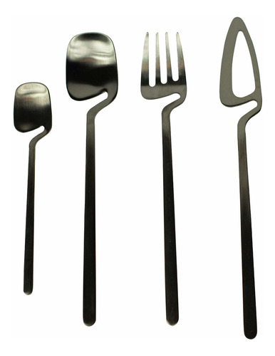 Profile Flatware Juego Cubierto 24 Repuesto Color Negro 6