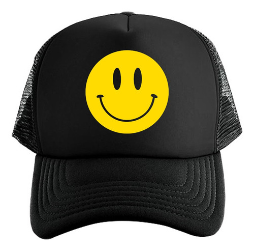 Gorra Black Unisex De Malla Emoji Carita Feliz