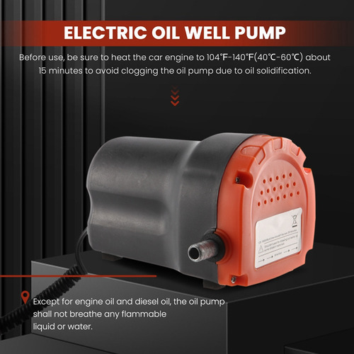 Extractor De Bomba De Aceite Eléctrico, 12 V, 80 W, Succión