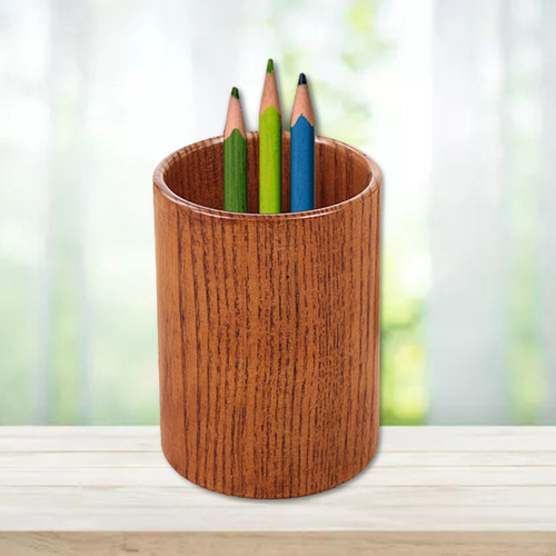 Portalápices Redondo De Madera Multiusos Organizador De Pali