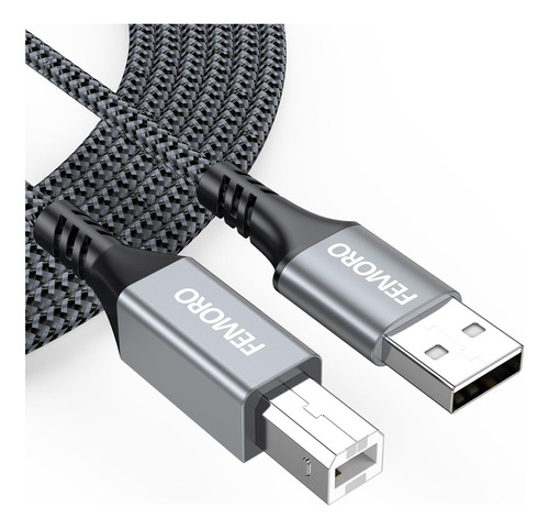 Femoro Cable De Impresora Usb De 10 Pies, Usb A A B, Cable D