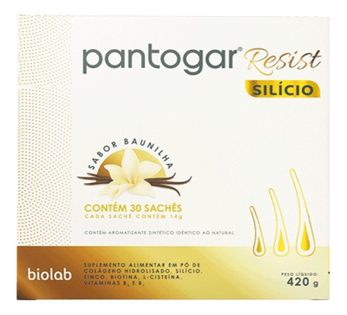Pantogar Resist Silício Sabor Baunilha C/30 Sachês Baunilha