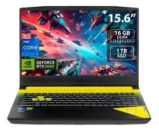 Laptop Msi Crosshair 15 Core I7 Ram 16gb Ssd 1tb Rtx 3060 Color Negro