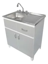 Comprar Fregadero Con Tarja Cocina Gabinete De Lamina 80cm Gris