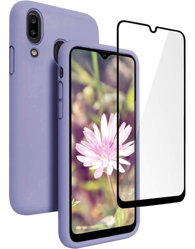 Funda Galaxy A20/a30 Vinve + 2 Vidrios Purple