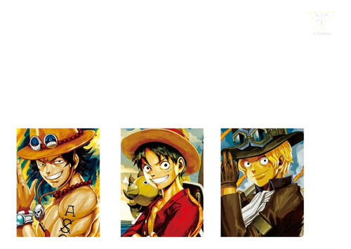 Cuadro 3d Lenticular Luffy , Ace Y Sabo Hermanos