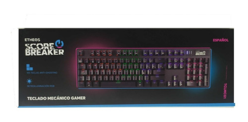 Imagen 1 de 1 de Teclado Etheos Tclmcg1 Mecánico Español Gamer 105tec Red Rgb