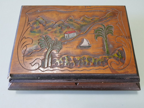 Caja De Madera Maciza De Colección 24 X 17 Cm