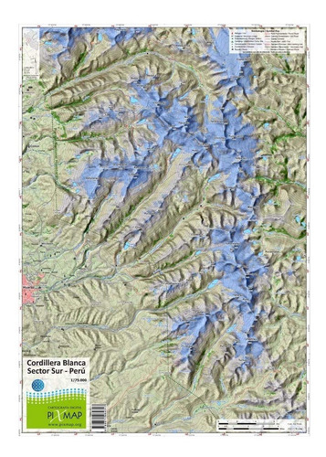 Imagen 1 de 3 de Mapa Topográfico: Cordillera Blanca - Sector Sur