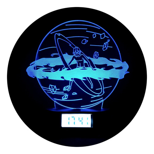 Lámpara Aang Y Zuko Avatar Base Reloj Digital Alarma