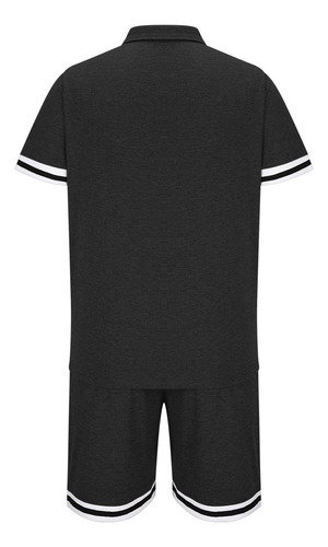 Conjunto De Camisa N De Manga Corta Con Cuello Vuelto Para H