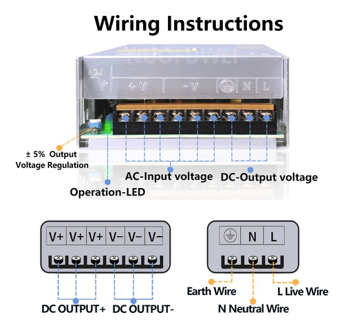 Adaptador De Fuente De Alimentación Dc 60v 10a 600w 110v A 6
