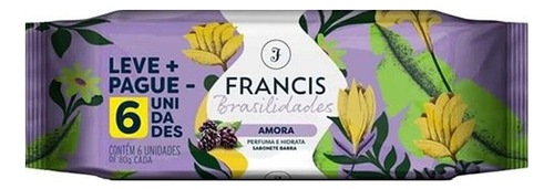 Sabonete Francis Brasilidades Amora 80g Com 6 Unidades