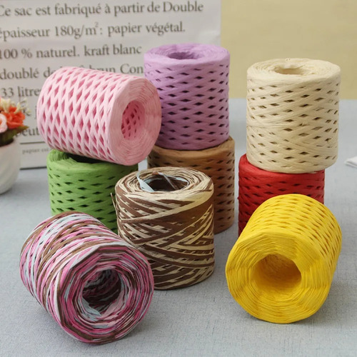 . 3 Rollos De Cinta De Rafia De 218,72 Yardas, Hilo De Papel