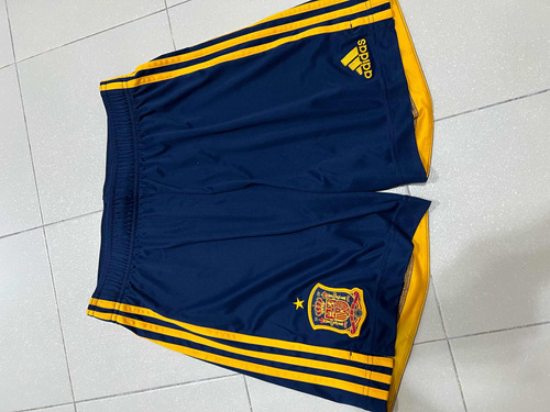 Short adidas Selección Española Azul Con Rayas Amarilla M