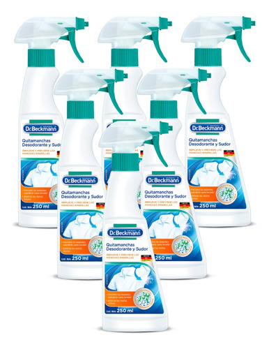Dr. Beckmann Quitamanchas Desodorante Y Sudor 6 X 250 Cc