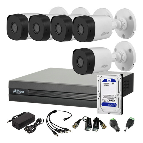 Kit Seguridad Dvr 8 Ch + 5 Cámaras Full Hd Exterior + Disco 