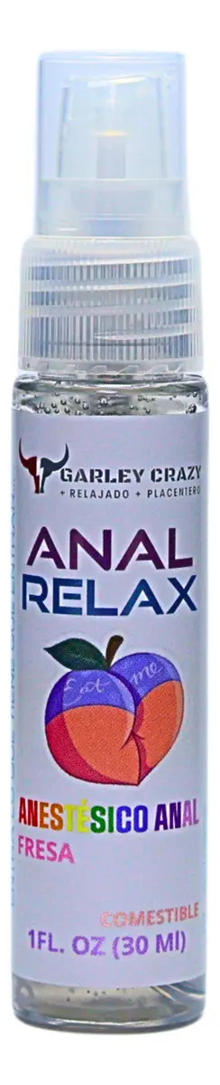 Garley Crazy Anal Relax Lubricante Íntimo Desensibilizador anal 1fl.oz/30ml Relajante Anal Fresa