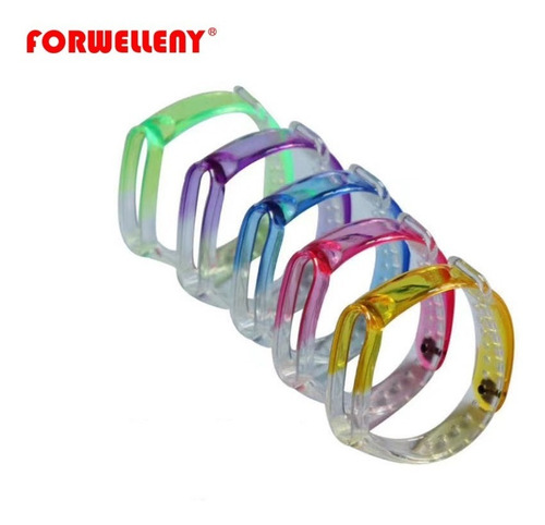 Imagen 3 de 5 de Malla Pulsera Silicona Transparente Bi Color Mi Band 5 Y 6
