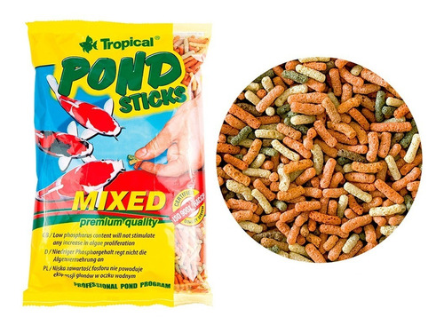 Ração P/ Carpas E Kinguios Tropical Pond Sticks Mixed 90g