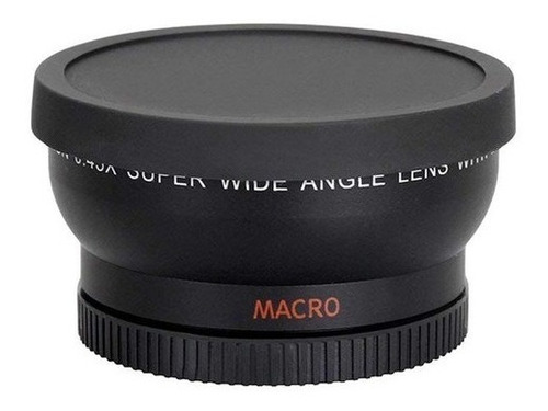 Lente Grande Angular Wide 0.45x Rosca 58mm + Macro P/ Canon Preto