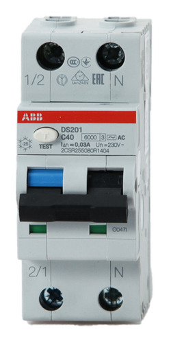 Interruptor Combinado 1p+n (10ka) 30ma Tipo Ac - Abb - 40a