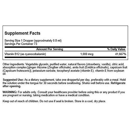 Imagen 2 de 5 de Swanson B-12 gotas sublingual 1,000mcg veganos